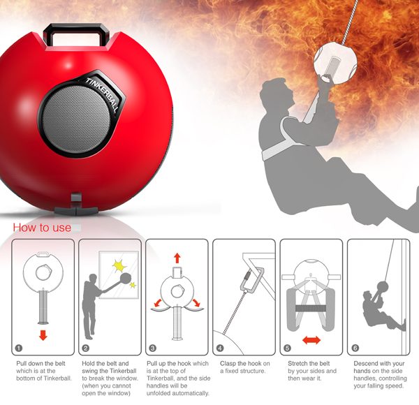 Dispositif personnel d'évacuation d'immeuble Tinkerball